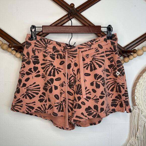 Pact Monterey Orange Black Pattern Pull On Shorts - Picture 1 of 3